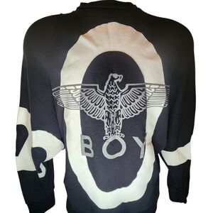 VINTAGE BOY LONDON LONG SLEEVE SHIRT ONE SIZE BLACK WHITE PUNK'S NOT DEAD